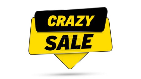 Illustration for Crazy sale sign banner. Vector illustration. - Royalty Free Image