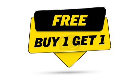 Téléchargez les illustrations : Buy 1 Get 1 Free sign banner. Vector illustration. - en licence libre de droit