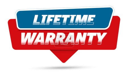 Téléchargez les illustrations : Lifetime warranty sign banner. Vector illustration. - en licence libre de droit