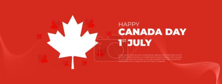 Ilustración de Bandera de Celebración de Saludo Largo del Día de la Independencia de Canadá Feliz Día de Canadá Bandera Web Fondo con Hoja de Arce Rojo.Primero de julio Día de Canadá Fiesta Nacional Patriótica Post Vector Ilustración - Imagen libre de derechos