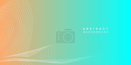 Abstract orange-sky blue digital future technology geometric flowing line background. Teal, Ocean, red gradient smooth wave lines web banner background for cover, flyer, header, poster, website