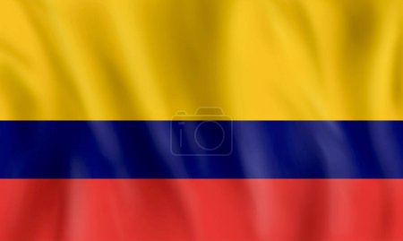 Téléchargez les photos : Illustration du drapeau colombien flottant isolé. - en image libre de droit
