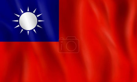 Foto de 3d ilustración de República de China Bandera de Taiwán. - Imagen libre de derechos