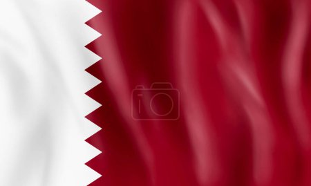 Téléchargez les photos : Illustration du drapeau qatar flottant isolé. - en image libre de droit