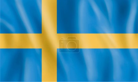 Foto de Ilustración de bandera sueca ondeando aislada. - Imagen libre de derechos