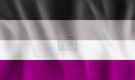 Foto de Ilustración de bandera asexual ondeando. - Imagen libre de derechos
