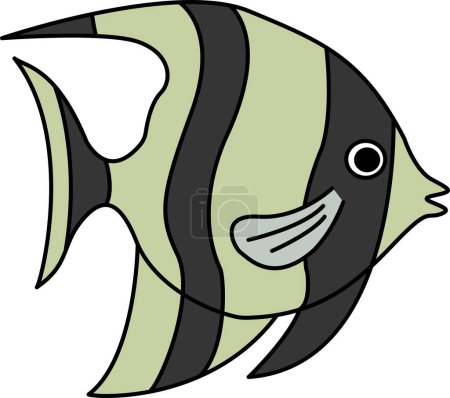 Ilustración de Dibujos animados de peces ídolo morisco. Idolo morisco vector de peces ilustración aislada sobre fondo blanco - Imagen libre de derechos
