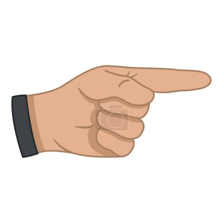 Gesture of Hand Pointing Finger. Cartoon Index Finger. Human Hand Icon. Vector illustration.