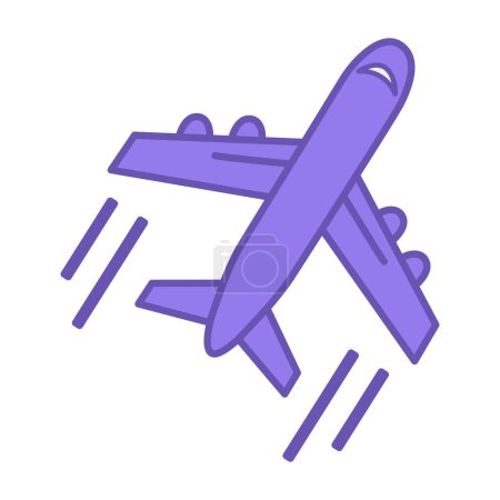 Illustration for Colored Airplane Icon. Vector Icon of Airplane Taking Off. Travel and Vacation Concept - Royalty Free Image