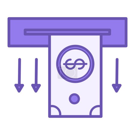 Colored Withdraw Icon. Vector Icon of Withdrawal of Money from Account. Business and Finance Concept