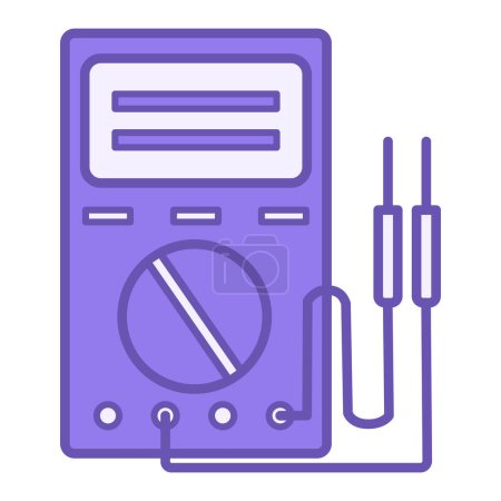Farbiges Multimeter-Symbol. Elektrische Service Vector Icon. Elektrische Messungen, Tests und Fehlerbehebung. Kfz-Servicekonzept