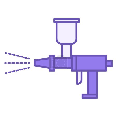 Painting Work Color Icon. Vector Icon of Spray Gun for Painting a Car. Car service concept