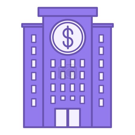 Farbige Unternehmensikone. Financial Building Vector Icon. Bank, Business Center, Unternehmen. Buchhaltungskonzept