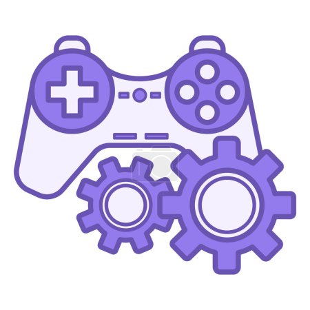 Gamification Color Icon. Vector Icon of Game Joystick and Gears. Interactive Fun Education. Workshop concept