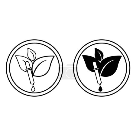 Ecological Dyes icons. Vector Round Badge, Sticker, Logo, Stamp, and Tag for Organic Product Packaging