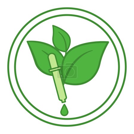 Green Ecological Dyes Icon. Vector Round Badge, Sticker, Logo, Stamp, and Tag for Organic Product Packaging