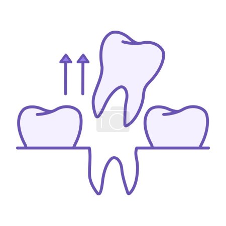 Illustration for Colored Tooth Extraction Icon. Wisdom Tooth Removal Vector Icon. Surgical Dental Treatment. Medicine and Dentistry Concept - Royalty Free Image