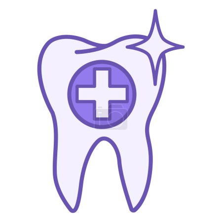 Illustration for Colored Dental Care Icon. Vector Icon of Tooth and Medical Cross. Dental care and treatment. Medicine and Dentistry Concept - Royalty Free Image