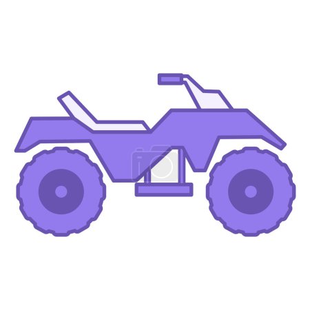 Quad Bike Colored Icon. Off-Road Motorcycle Vector Icon. ATV. Transport Concept