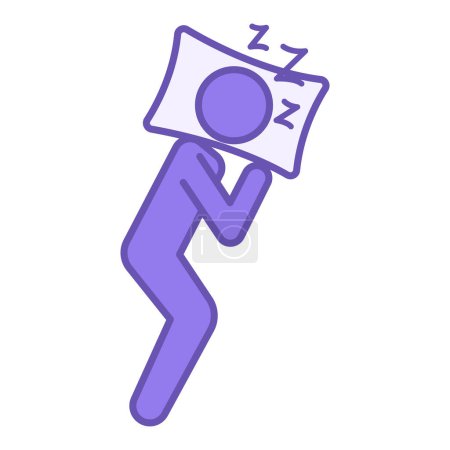 Good Sleep Colored Icon. Vector Icon of a Soundly Sleeping Man on a Pillow. Healthy Sleep, Relaxation. Healthy lifestyle. Wellness Concept