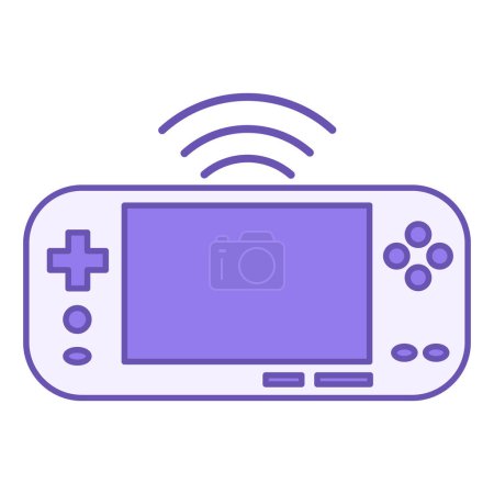 Illustration for Colored Console Icon. Portable Wireless Game Console Vector Icon. Gamepad, Joystick, Controller. Gadget for Video Games. Computer Games Concept - Royalty Free Image