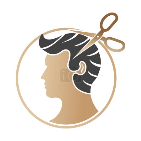 Silhouette eines Kopfes und griechischer Lorbeerkranz mit Krone. Vektorillustration
