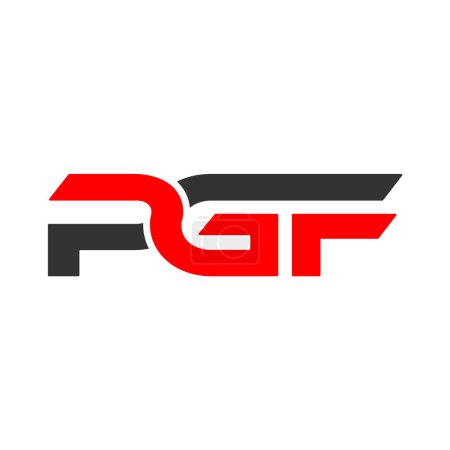 Iniciales PGF letras diseño del logotipo. Plantilla de logotipo de juego PGF diseño de regalías vectoriales. Diseño icónico del logotipo de FGP