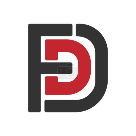 Diseño inicial del logotipo de la letra DF. F logo design y D letter logo design marca icono vector plantilla mejor identidad de la empresa