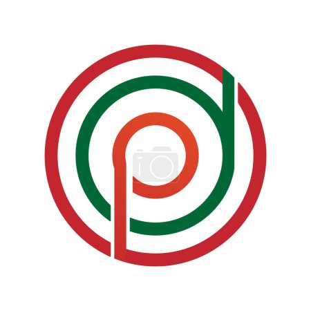 letra p con diseño abstracto del logotipo 