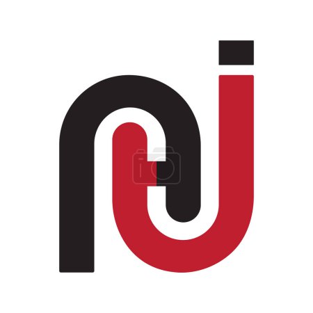 logotipo inicial de la letra con swoosh N letra logo HI o NI icono de diseño