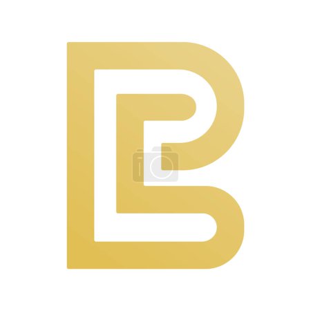 Ilustración de Diseño inicial de la letra B. B plantilla de la carta vector de color dorado icono de la compañía royalty. - Imagen libre de derechos