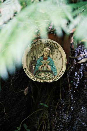 Photo for A picture of the virgin mary on a plaque - Royalty Free Image