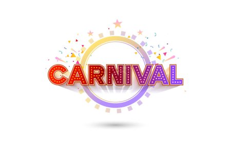 Ilustración de Diseño de logotipo de texto de carnaval. Póster para colorido, diversión, concepto de fest faire. - Imagen libre de derechos