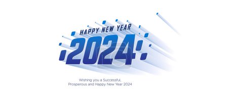 Ilustración de 2024 Año Nuevo 3d diseño de tipografía vectorial. 2024 Ilustración del concepto futurista sobre fondo blanco. - Imagen libre de derechos