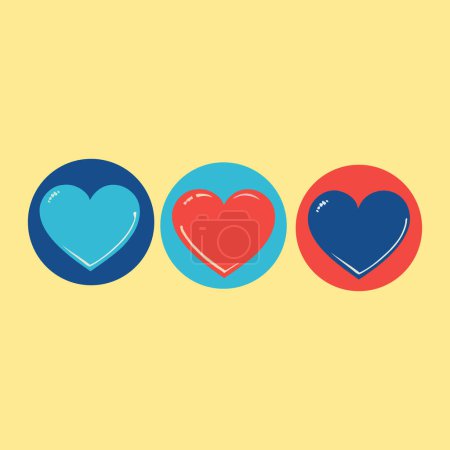 Photo for Set of hearts. Vector illustration in flat style. Colorful hearts. - Royalty Free Image