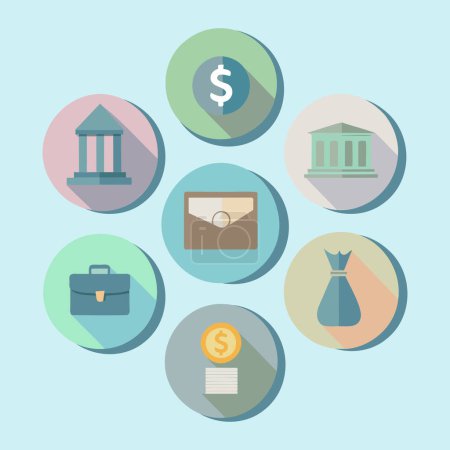 Photo for Flat design business and finance icons set. Vector illustration - Royalty Free Image