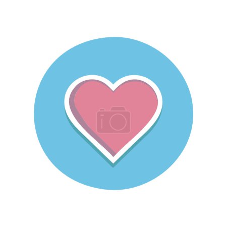 Photo for Heart icon in blue circle. Love symbol. Valentine's day vector illustration. - Royalty Free Image