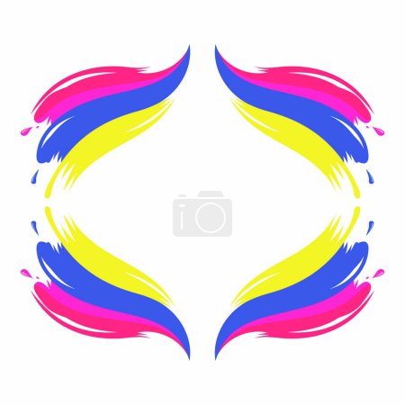 Photo for Colorful brush strokes in the frame form. Vector illustratio - Royalty Free Image