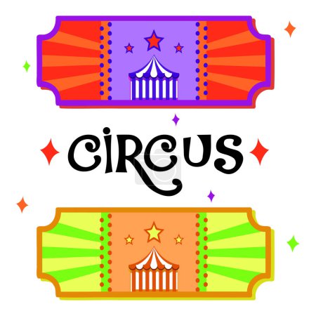Photo for Circus tickets with text "circus". Flat illustration - Royalty Free Image
