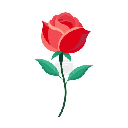 Photo for Red rose icon. Flat illustration of red rose vector icon for web - Royalty Free Image