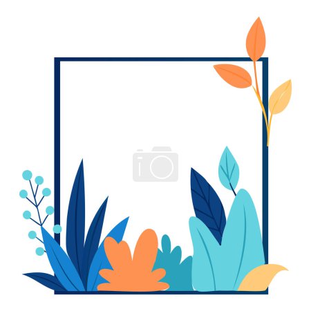 Photo for A square frame with colorful plants and leaves - Royalty Free Image
