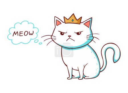 Photo for A cartoon cat with a crown on its head - Royalty Free Image