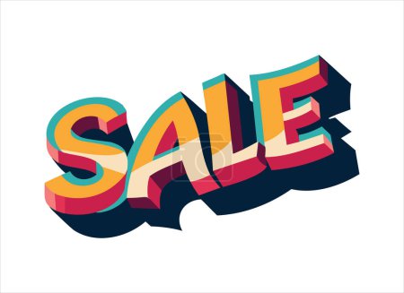 Photo for The word sale is show in a colorful 3d style - Royalty Free Image