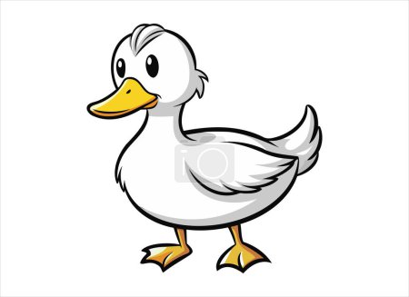 Photo for Cartoon duck on white background - Royalty Free Image