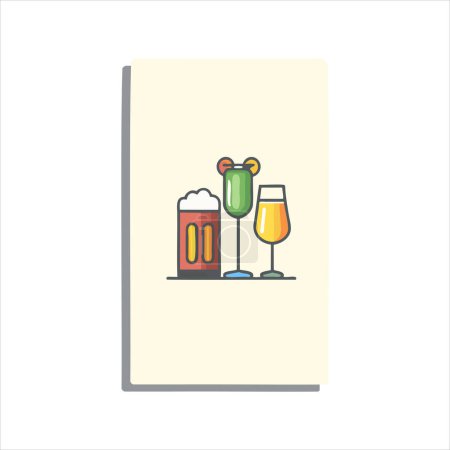 Photo for Variety of Beverage Glasses Illustration - Royalty Free Image