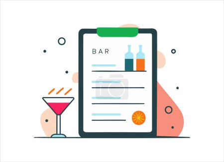 Modern Cocktail Menu Design with Abstract Elements