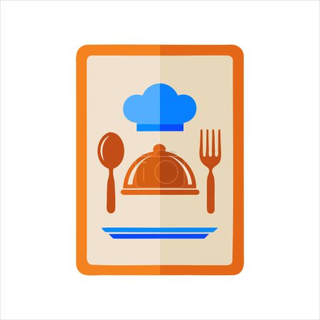 Téléchargez les illustrations : Icône numérique colorée pour les services de restauration et de repas - en licence libre de droit