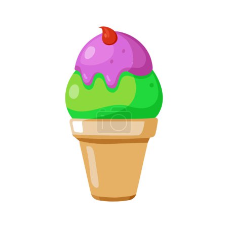 Ilustración colorida de la cucharada del helado