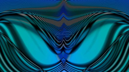 abstract background image.Curved blue lines with longitudinal stripes of lightening.
