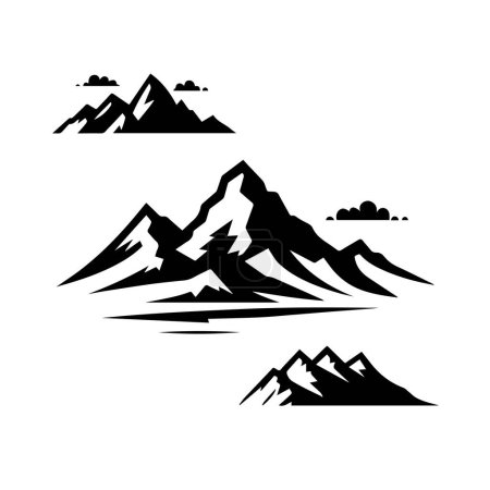 Ilustración de Silueta montaña formas aisladas sobre fondo blanco Vector ilustración. - Imagen libre de derechos